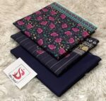 Midnight Blue Floral Printed 3 Piece Lawn