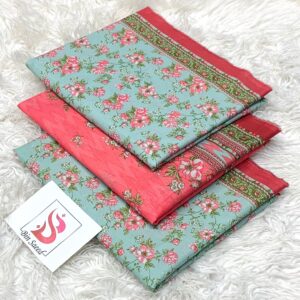 Elegant Mint Green Floral Printed 3 Piece Lawn Suit