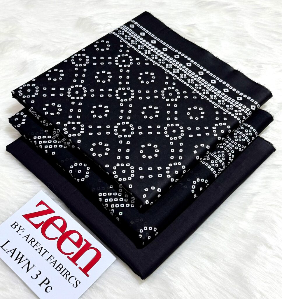 Black & White Bandhani Lawn Suit