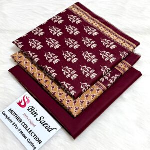 Maroon Lawn Suit for Women